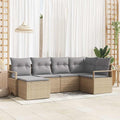 Set di divani 6 pz Beige polyrattan
