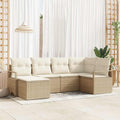 Set di divani 6 pz Beige polyrattan
