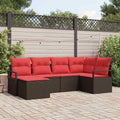 Set di divani 6 pz Marrone polyrattan