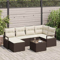 Set di divani 7 pz Marrone polyrattan