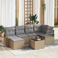 Set di divani 7 pz Beige polyrattan
