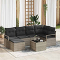 Set di divani 7 pz Grigio chiaro polyrattan