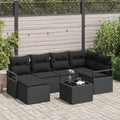 Set di divani 7 pz Nero polyrattan