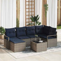 Set di divani 7 pz Grigio polyrattan