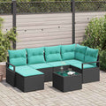 Set di divani 7 pz Nero polyrattan