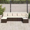 Set di divani 7 pz Marrone polyrattan