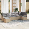 Set di divani 7 pz Beige polyrattan