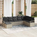 Set di divani 7 pz Grigio chiaro polyrattan