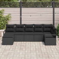 Set di divani 7 pz Nero polyrattan
