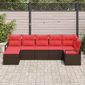 Set di divani 7 pz Marrone polyrattan