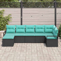 Set di divani 7 pz Nero polyrattan