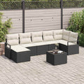Set di divani 8 pz Nero polyrattan