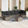 Set di divani 8 pz Grigio polyrattan