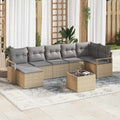 Set di divani 8 pz Beige polyrattan