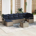 Set di divani 8 pz Grigio polyrattan