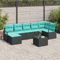 Set di divani 8 pz Nero polyrattan