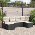 Set di divani 6 pz Nero polyrattan