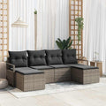 Set di divani 6 pz Grigio polyrattan