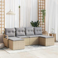 Set di divani 6 pz Beige polyrattan