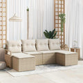 Set di divani 6 pz Beige polyrattan