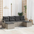 Set di divani 6 pz Grigio chiaro polyrattan