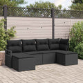 Set di divani 6 pz Nero polyrattan