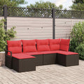 Set di divani 6 pz Marrone polyrattan