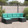 Set di divani 6 pz Nero polyrattan