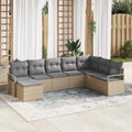 Set di divani 8 pz Beige polyrattan