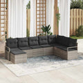 Set di divani 8 pz Grigio chiaro polyrattan