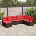 Set di divani 8 pz Marrone polyrattan