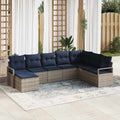 Set di divani 8 pz Grigio polyrattan
