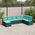 Set di divani 8 pz Nero polyrattan