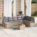 Set di divani 9 pz Beige polyrattan