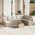 Set di divani 9 pz Beige polyrattan