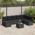 Set di divani 9 pz Nero polyrattan