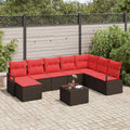 Set di divani 9 pz Marrone polyrattan