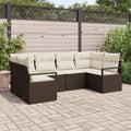 Set di divani 6 pz Marrone polyrattan