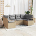Set di divani 6 pz Beige polyrattan