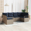 Set di divani 6 pz Grigio [Sintetico]: Rattan in Polipropilene