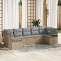 Set di divani 7 pz Beige polyrattan