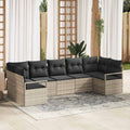 Set di divani 7 pz Grigio chiaro polyrattan