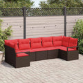 Set di divani 7 pz Marrone polyrattan