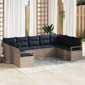 Set di divani 7 pz Grigio polyrattan