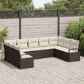 Set di divani 9 pz Marrone polyrattan