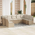 Set di divani 9 pz Beige polyrattan