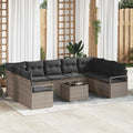 Set di divani 10 pz Grigio polyrattan