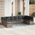 Set di divani 10 pz Grigio polyrattan