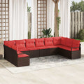 Set di divani 10 pz Marrone polyrattan