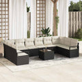 Set di divani 11 pz Nero polyrattan